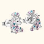 Gepersonaliseerde 925 Sterling zilveren Fantasy Unicorn oorbellen Gift voor meisjes
