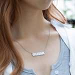 Collier Barre Prénom Personnalisé Collier Femme avec Nom Cadeau Anniversaire Fête