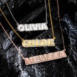 Collier Barre Prénom Personnalisé Collier Femme avec Nom Cadeau Anniversaire Fête