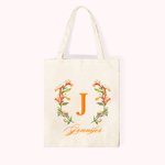 Personalized Tote Bag with Birth Month Flower and Name