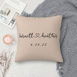 Personalised Name and Established Date Cushion Cover Throw Pillow Cover Wedding Gift