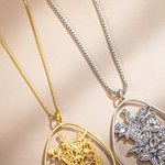 Collier à Personnaliser avec Bouquet de Fleurs Évidé et Pierre de Naissance Pendentif Forme Goutte