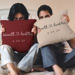Personalised Name and Established Date Cushion Cover Throw Pillow Cover Wedding Gift
