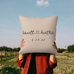 Personalised Name and Established Date Cushion Cover Throw Pillow Cover Wedding Gift