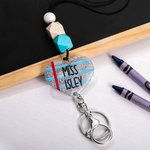 Personalized Colorful Beads and Heart Shape Teacher Lanyard