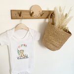 Body personnalisé à manches courtes pour bébé avec initiale et nom