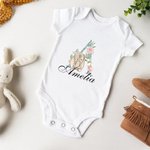 Body personnalisé à manches courtes pour bébé avec initiale et nom