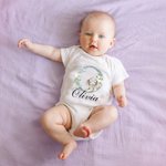 Body personnalisé à manches courtes pour bébé avec initiale et nom