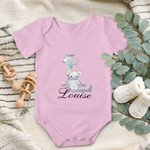 Body personnalisé à manches courtes pour bébé avec initiale et nom