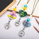 Personalized Colorful Beads and Heart Shape Teacher Lanyard