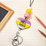 Personalized Colorful Beads and Heart Shape Teacher Lanyard