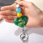 Personalized Colorful Beads and Heart Shape Teacher Lanyard