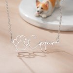 Personalised Dog Paw Necklace with Name Gift for Pet Lover