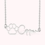 Personalised Dog Paw Necklace with Name Gift for Pet Lover
