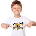 Personalized I'm 2 and Digging It Construction Vehicle Boy T-Shirt