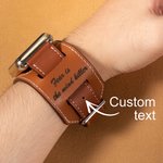 Correa de piel personalizada para Apple Watch con puño Regalo para él