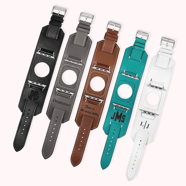 Bracelet Apple Watch en cuir personnalisé avec brassard Cadeau pour lui