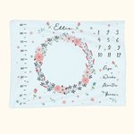 Couverture Douce Personnalisée avec Nom Motif Couronne de Fleurs Cadeau pour Bébé Nouveau-Né