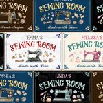 Enseigne en métal personnalisée pour salle de couture Décoration murale