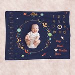 Couverture Douce Personnalisée avec Nom Motif Couronne de Fleurs Cadeau pour Bébé Nouveau-Né
