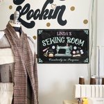 Enseigne en métal personnalisée pour salle de couture Décoration murale