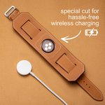 Correa de piel personalizada para Apple Watch con puño Regalo para él