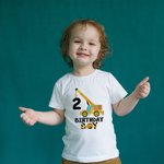 Personalized I'm 2 and Digging It Construction Vehicle Boy T-Shirt