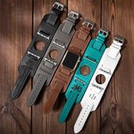 Correa de piel personalizada para Apple Watch con puño Regalo para él