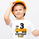 Personalized I'm 2 and Digging It Construction Vehicle Boy T-Shirt