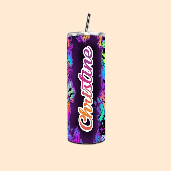 Vaso personalizado de calabazas de Halloween con pajita 20oz Vaso de acero inoxidable de calabazas de colores Divertido regalo de Halloween