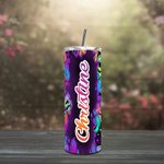 Gobelet 600ml Personnalisé avec Nom à Citrouilles Colorés Tumbler avec Paille Cadeau Halloween Fête pour Femme Homme