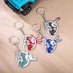 Personalised Jeep Wave Grille Name Keychain Gift for Car Lover