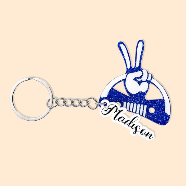 Personalised Jeep Wave Grille Name Keychain Gift for Car Lover