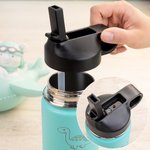 Botella de agua para niños de acero inoxidable con pajita y tapa personalizada 12 onzas Regalo de Navidad