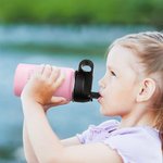 Botella de agua para niños de acero inoxidable con pajita y tapa personalizada 12 onzas Regalo de Navidad