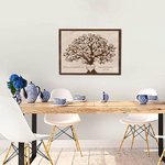 Personalised Family Tree Frameless Canvas Painting  with Heart Names Decoration