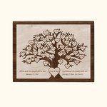 Personalised Family Tree Frameless Canvas Painting  with Heart Names Decoration