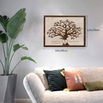 Personalised Family Tree Frameless Canvas Painting  with Heart Names Decoration