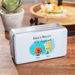 Boîte à Biscuits en Métal de Qualité Alimentaire Boîte Personnalisée avec Nom Texte et Personnages Cadeau d'Anniversaire Noël pour la Famille