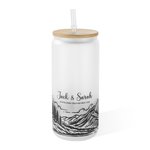 Verre Aventure Personnalisé avec Couvercle et Paille pour Cadeau de Mariage