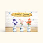Cuadro en lienzo personalizado Jardín familiar con flor de nacimiento y nombre
