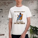 Personlig Hvilken dag er i dag Hvem bryr seg Jeg er pensjonert Unisex T-skjorte hettegenser med navn Morsom pensjonistgave til kvinner menn