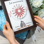 Décoration d'intérieur personnalisée à effet moiré pour couple Cadeau d'anniversaire