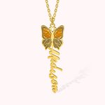 Collier avec Prénom et Papillon de Naissance Personnalisés Cadeau d'Anniversaire pour Elle