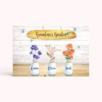 Peinture sur Toile Personnalisée avec Fleur de Naissance et Nom 