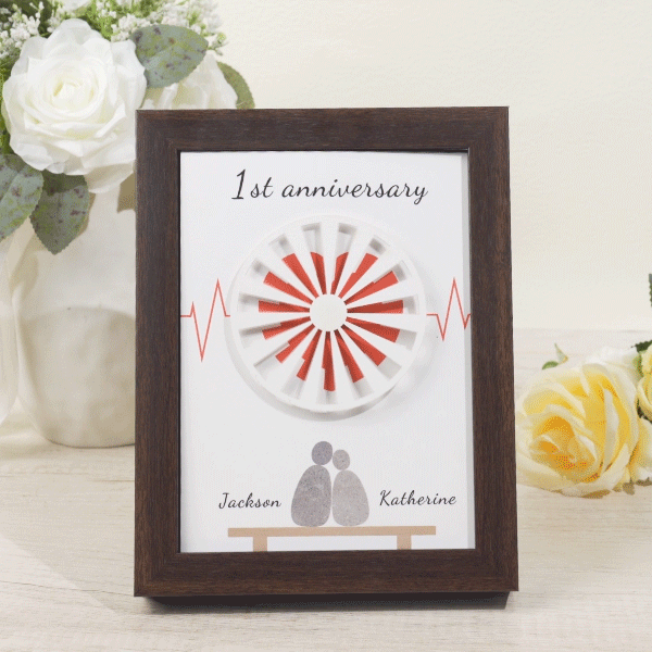Décoration d'intérieur personnalisée à effet moiré pour couple Cadeau d'anniversaire