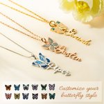 Collier avec Prénom et Papillon de Naissance Personnalisés Cadeau d'Anniversaire pour Elle