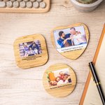 Gepersonaliseerde houten draadloze oplader met gravure foto