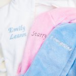 Personalised Soft Skin-friendly Elephant Fleece Baby Sleepwear Dressing Gown with Bear Ears and Embroidery Name Gift for Newborn