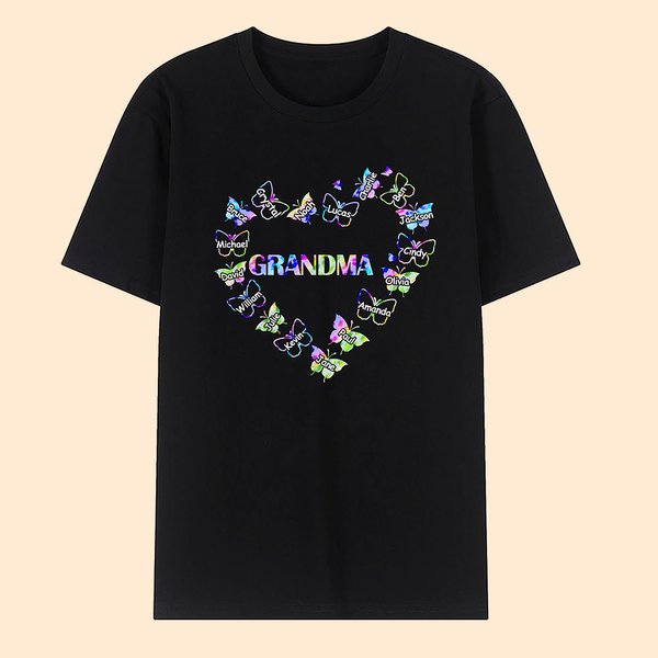 Personalized Heart Leopard Pattern Butterflies T-shirt and Hoodie